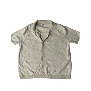 Goodfellow & Co Cream Short-Sleeve Button-Up Cardigan